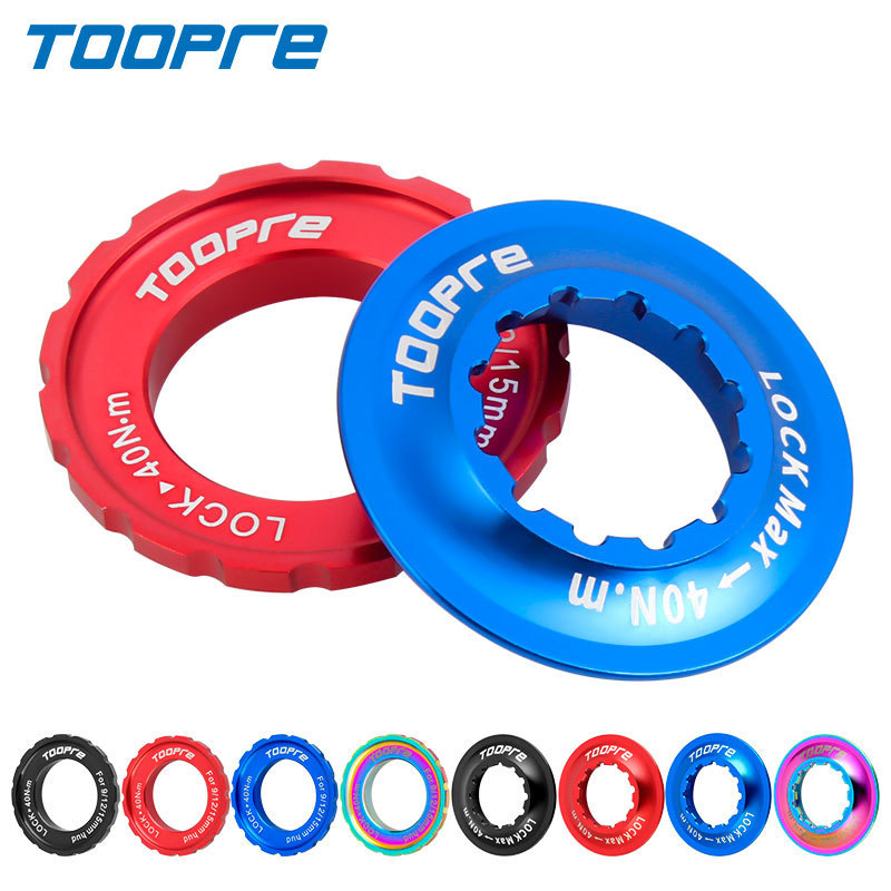 TOOPRE Mountain Bike Centerlock to 6-Bolt Disc Rotor Adapter, Inner and Outer Lock Covers for Centerlock Hub Disc Rotor