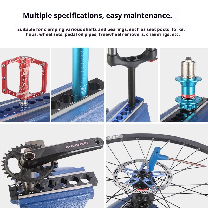 TOOPRE Bicycle Vise Axle Fixture - Multifunctional Clamp for Fork Seatpost Hub & Wheel Set Repair and Maintenance