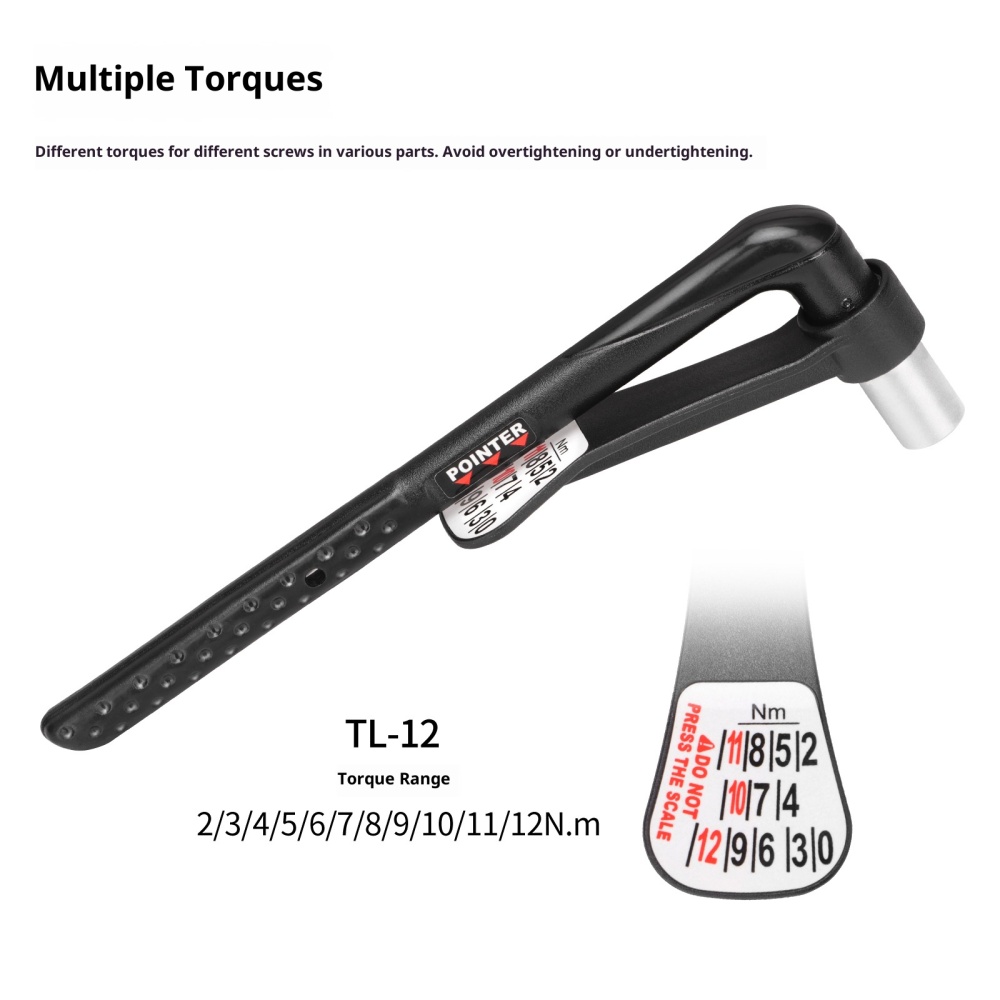 DJC Taiwan-made Portable Bicycle Torque Wrench Hex Bit Set 2-12NM Precision Torque Tool for Bicycle Repair