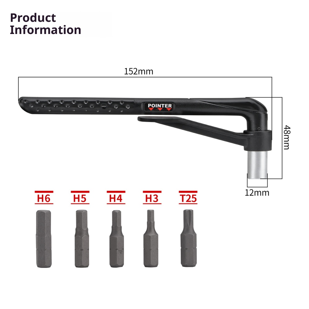 DJC Taiwan-made Portable Bicycle Torque Wrench Hex Bit Set 2-12NM Precision Torque Tool for Bicycle Repair