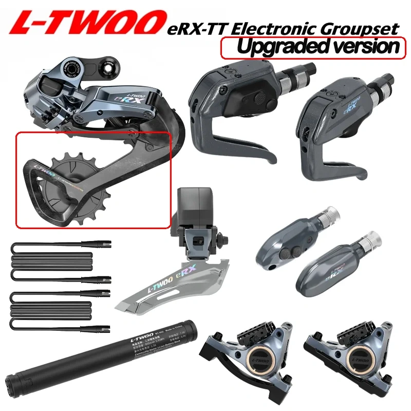 LTWOO eRX-TT Electronic Groupset, Time Trial & Triathlon Bikes Groupset, Replaceable battery, APP programming, eRX TT set 2x12s