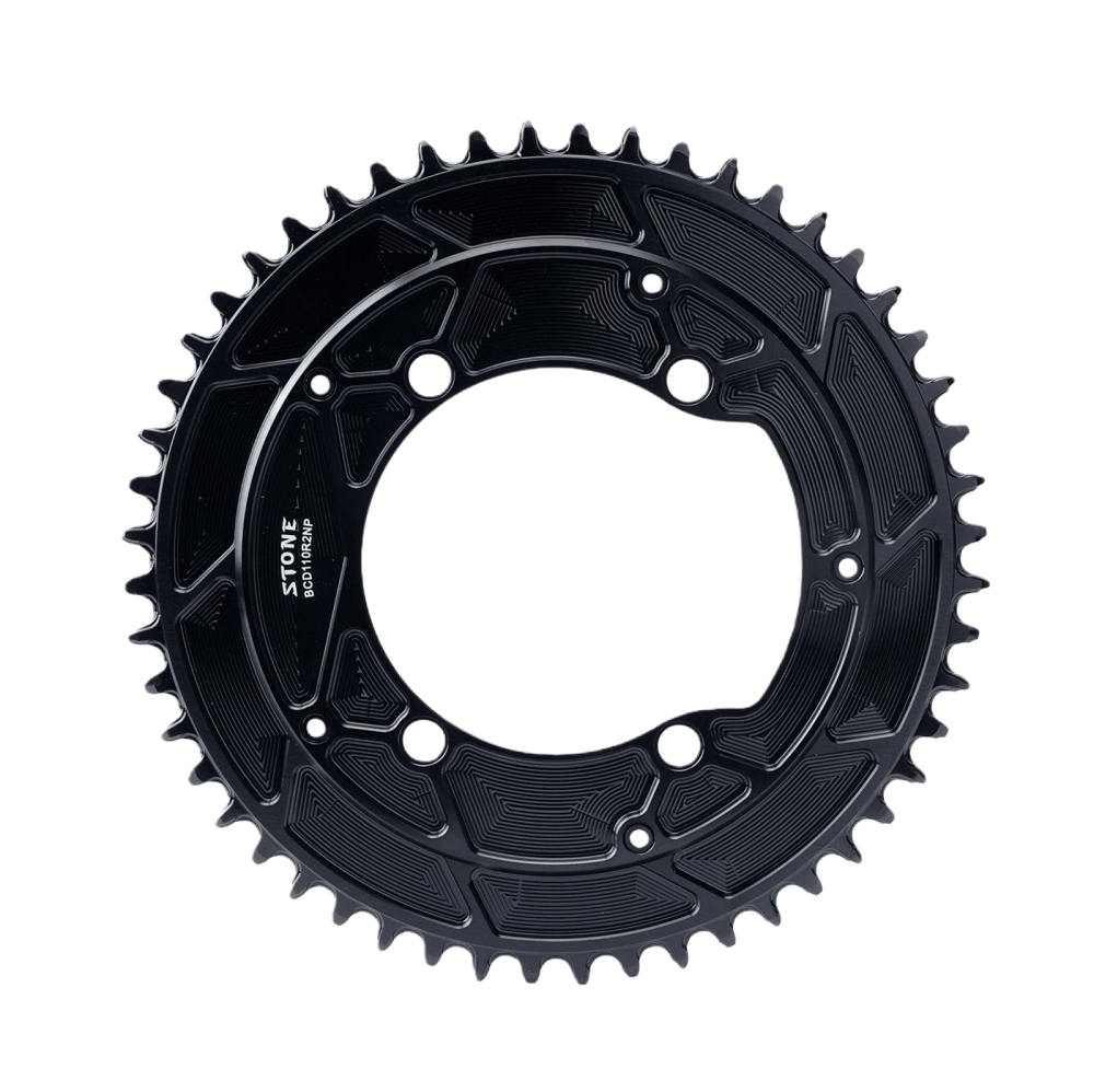 Stone Round AERO Colorful Chainring Inward 4mm Offset 110BCD 1x for Shimano 105 R7100 UT R8100 DA R9100 R9200 5800 6800 9000 Road Bike 12s 12 Speed