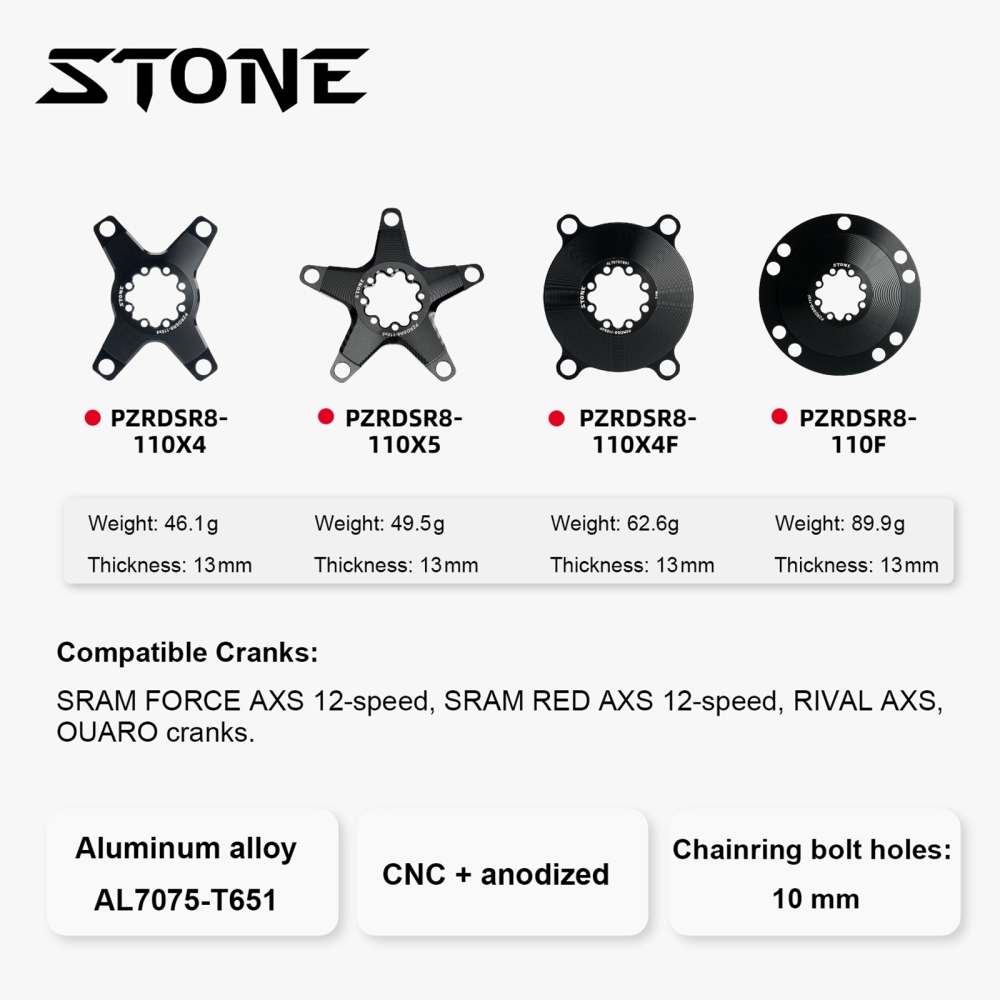 Stone AXS Chainring Adapter Converter Spider 110BCD for Sram Force Red Etap QUARQ Road Bike Gravel 12S Crank 105 R8000 8 pins 2x