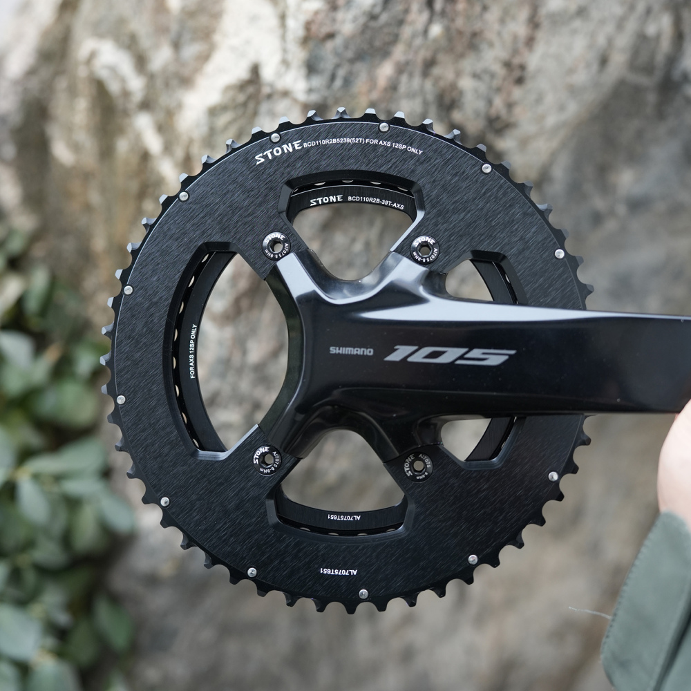 Stone 110bcd Double Bike Chainring for Sram AXS Flattop 12 Speed for Shimano Sigeyi Magene QUARQ R7000 R7100 R8000 R8100 R9200