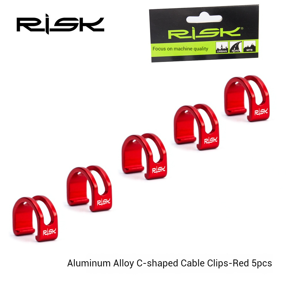 RISK Cable Clips for Oil Tubes Aluminum Alloy Overline Clips U-shaped Fixing Clips for Mountain Bike Derailleur Brakes