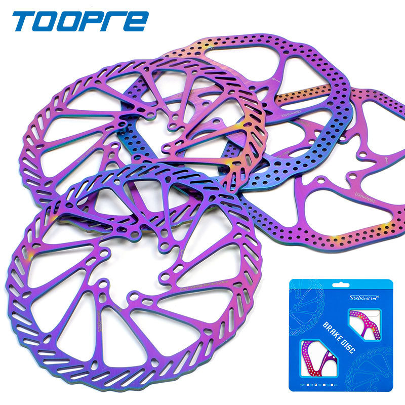 TOOPRE Bicycle Disc Rotor 160/180 Colorful Mountain Bike Disc Color Hollow Ultra-Light Six-Bolt Brake Rotor