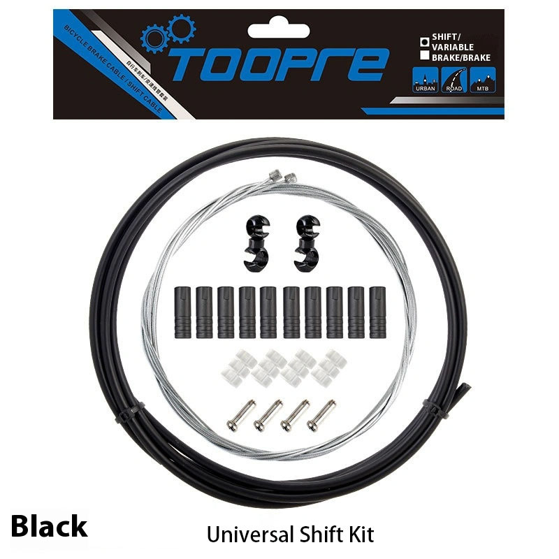 TOOPRE Bicycle Brake Cable Housing Kit Mountain/Road Bike Shift Cable Housing End Caps and Inner Cables