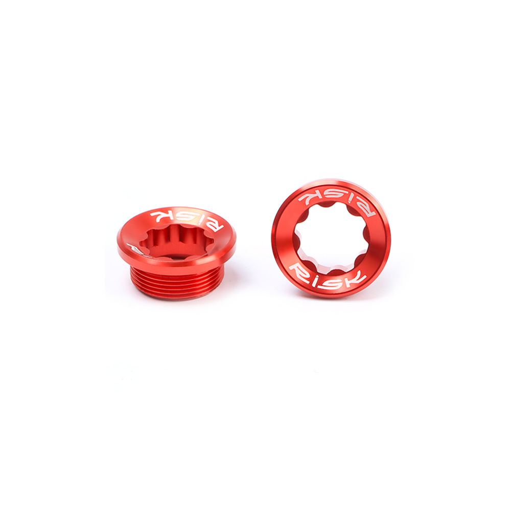 RISK Bicycle Crank Arm Cap Hollow Integrated Chainring for Mountain Bike Aluminum Alloy Crank Screws BB Axle Crank