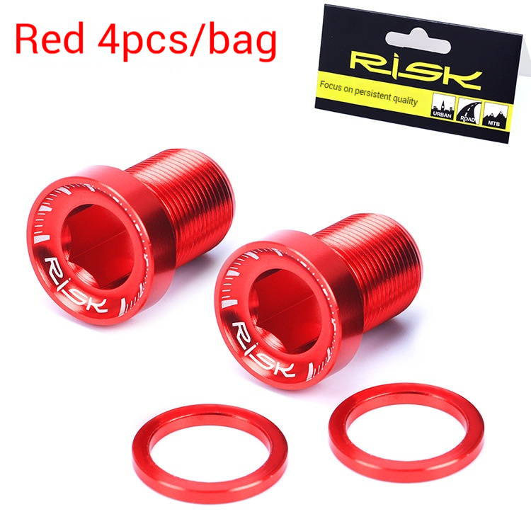 RISK Mountain Bike Spline Bottom Bracket Crank BB Screw Colorful Aluminum Alloy Hollow Non-waterproof Chainring Fixation