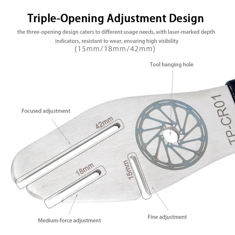 TOOPRE Bicycle Disc Brake Rotor Maintenance Tool, Anti-Rub Rotor Gap Adjustment Deformation Correction Brake Rotor Truing Wrench