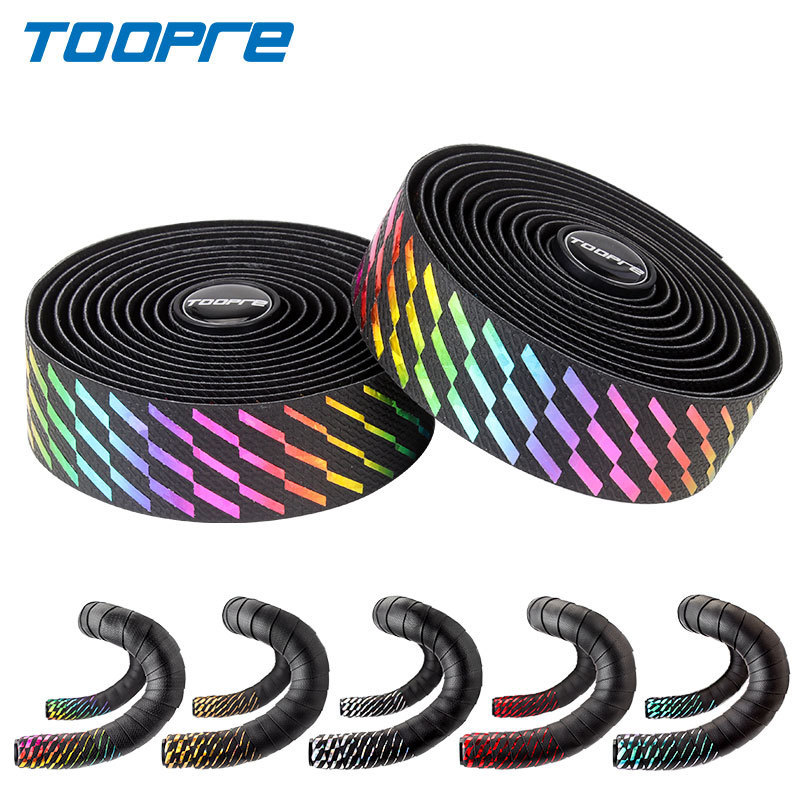 TOOPRE Road Bike Handlebar Tape Drop Bar Bike Fixed Gear Handlebar Anti-Slip Wrap Gradient Colors