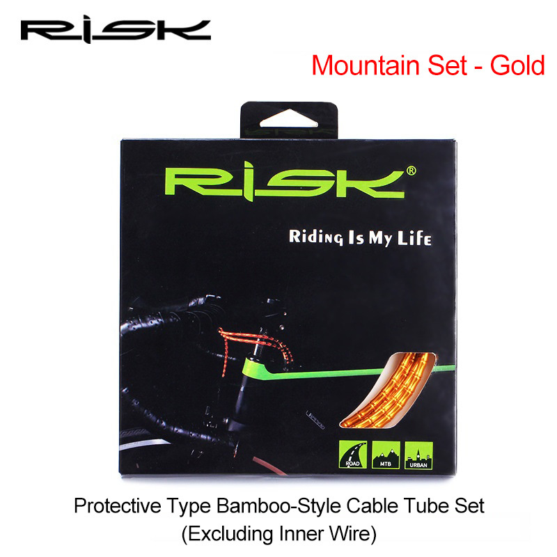 RISK Bicycle Aluminum Alloy Cable Housing Set Bamboo Segment Design for Mountain and Road Bike Shift and Brake Cables