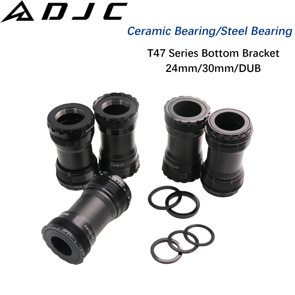 DJC Bike Bottom Bracket T47-Sieries Ceramic Bearing for MTB Road Bike Big Thread 24mm 30mm DUB 77 79 86.5 BB