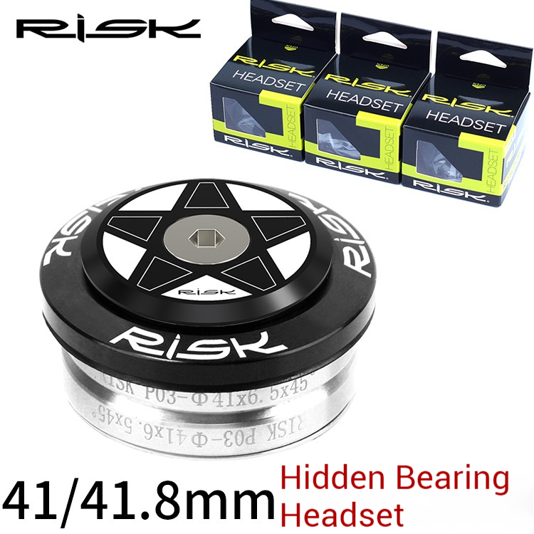 RISK Road/Fixed Gear 41/41.8/42mm Straight Tube Headset Internal Fully Hidden Bearings for 28.6mm Frame Fork