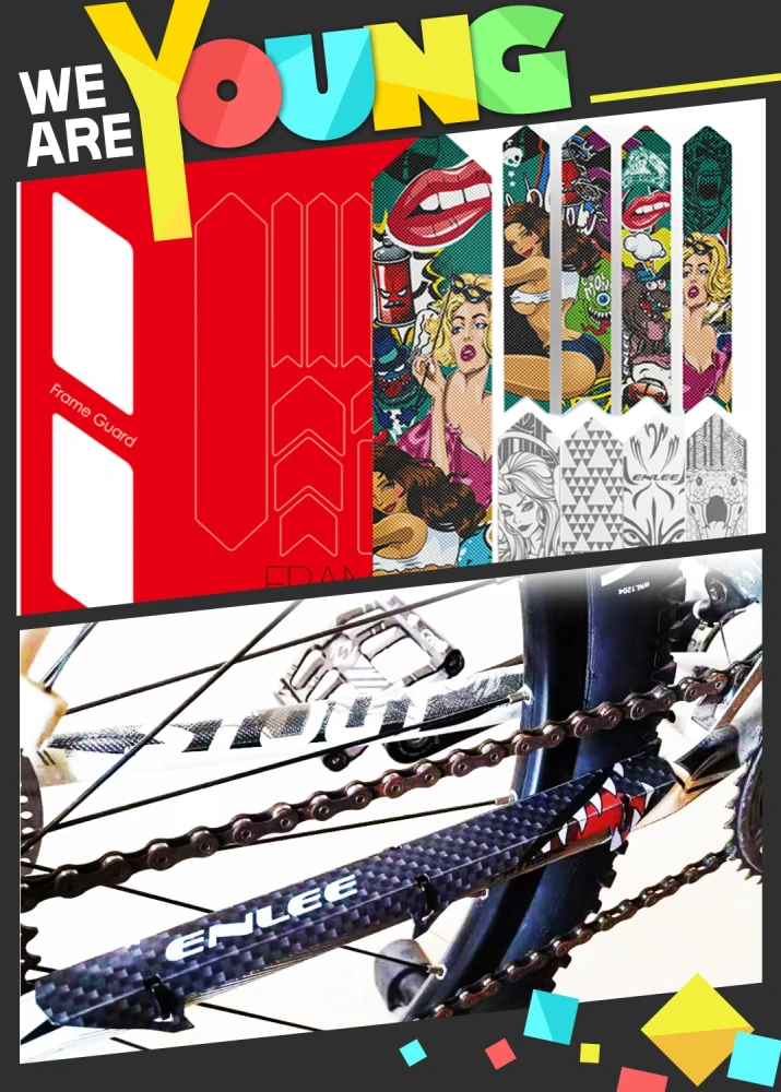VXM 3D bicycle detachable stickers, road protection, car hood accessories, anti scratch frame protector, anti fall safety NEW