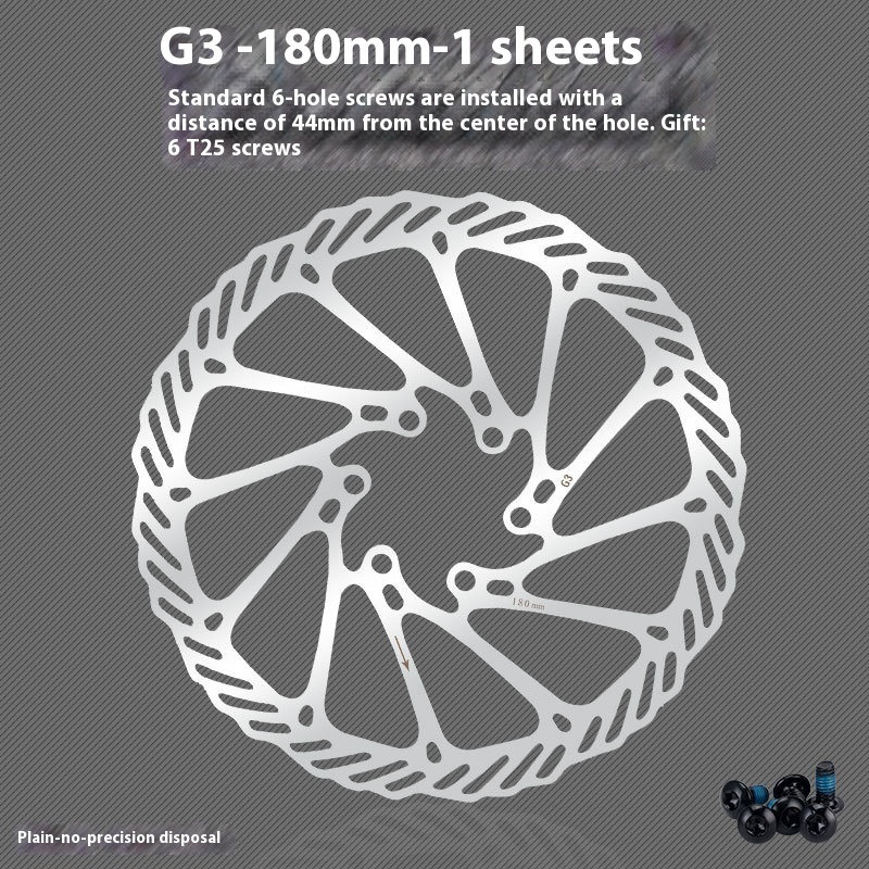 TOOPRE Mountain Bike Disc Rotor Bicycle Brake Pads 160/180/203mm Six Bolt Disc G3/HS1 with Screws