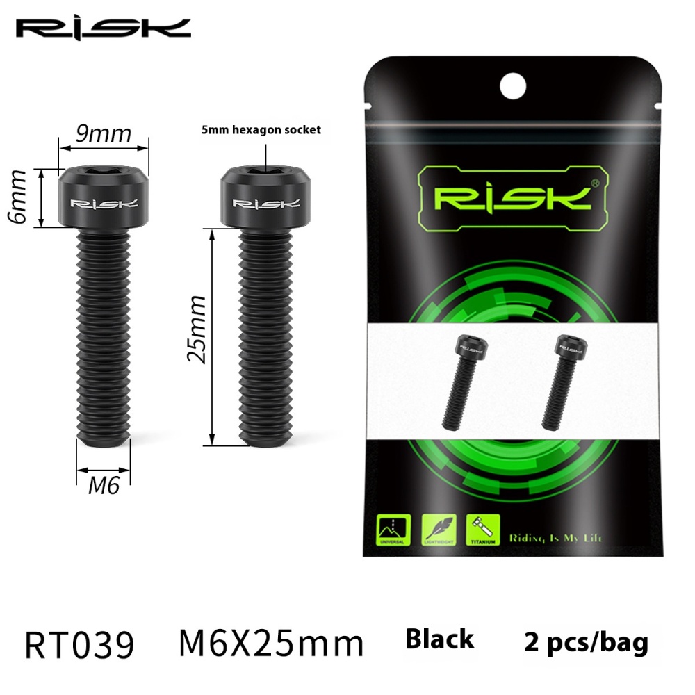 RISK Mountain Road Bike M6x25mm Extended Disc Brake Clamp V-Brake Fixed Hub Titanium Alloy Screws