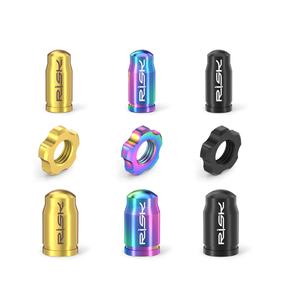 RISK bicycle valve cap mountain road bike titanium alloy Presta valve cap Dustproof cover nut bolt
