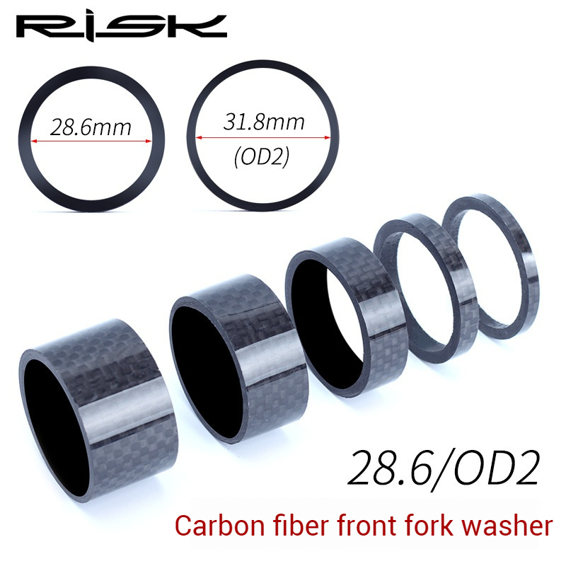 RISK Road Bike 28.6mm/31.8mm Fork Headset Carbon Fiber Washer OD2 Spacer Ring