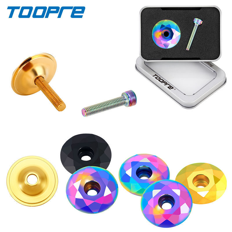 TOOPRE Mountain Bike Handlebar Stem Cap Road Bike Headset Cap Screw Handlebar Cap Personalized Modification Accessories