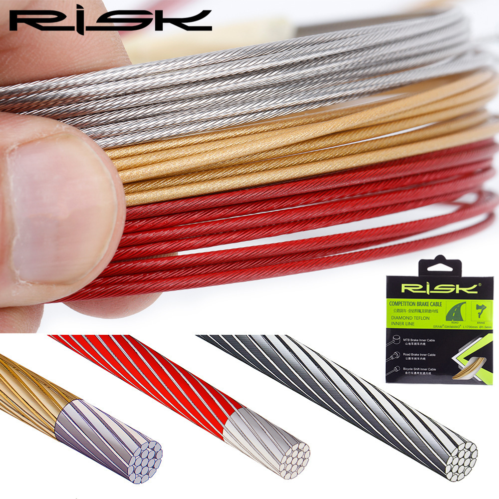 RISK Bicycle Nano Teflon Brake Cable Core Gold Diamond Teflon Inner Cable Mountain Road