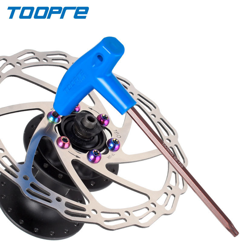 TOOPRE Mountain Bike T25 Torx Wrench Bicycle Disc Brake Rotor Screw Installation/Removal Tool