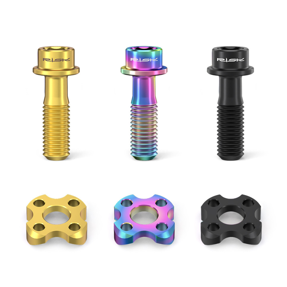 RISK Road Front Derailleur Fixing Screw Spacer Folding Bike Titanium Alloy Curved Half-Moon Washer Semi-Arc Pad