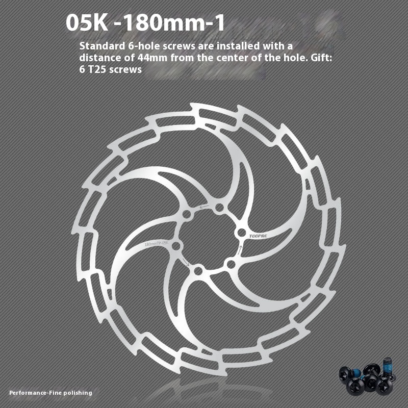 TOOPRE Mountain Bike Disc Rotor Bicycle Brake Pads 120/140/160/180mm Six Bolts  G3/HS1 Brake Rotor Silver