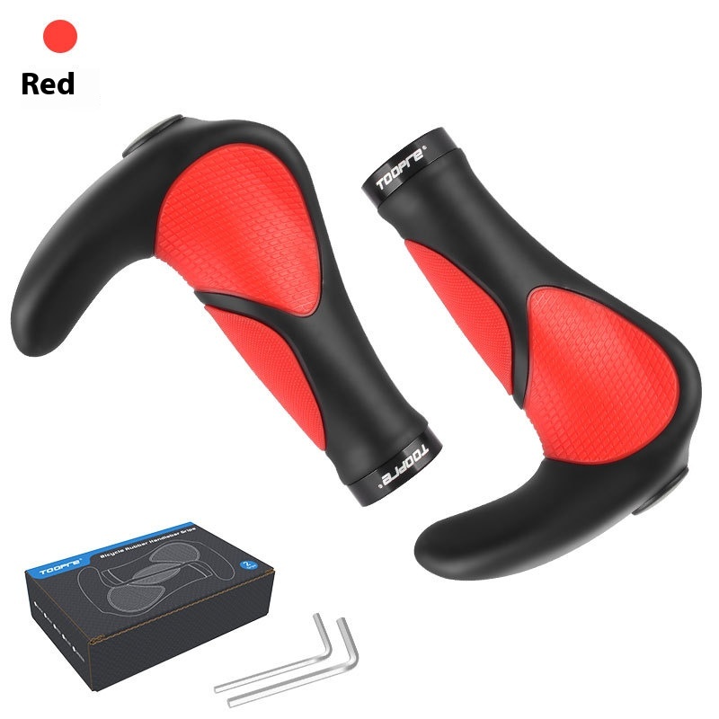 TOOPRE Lock-On Non-Slip Bicycle Grips Rubber Bullhorn Handlebar Grips for Mountain Bikes