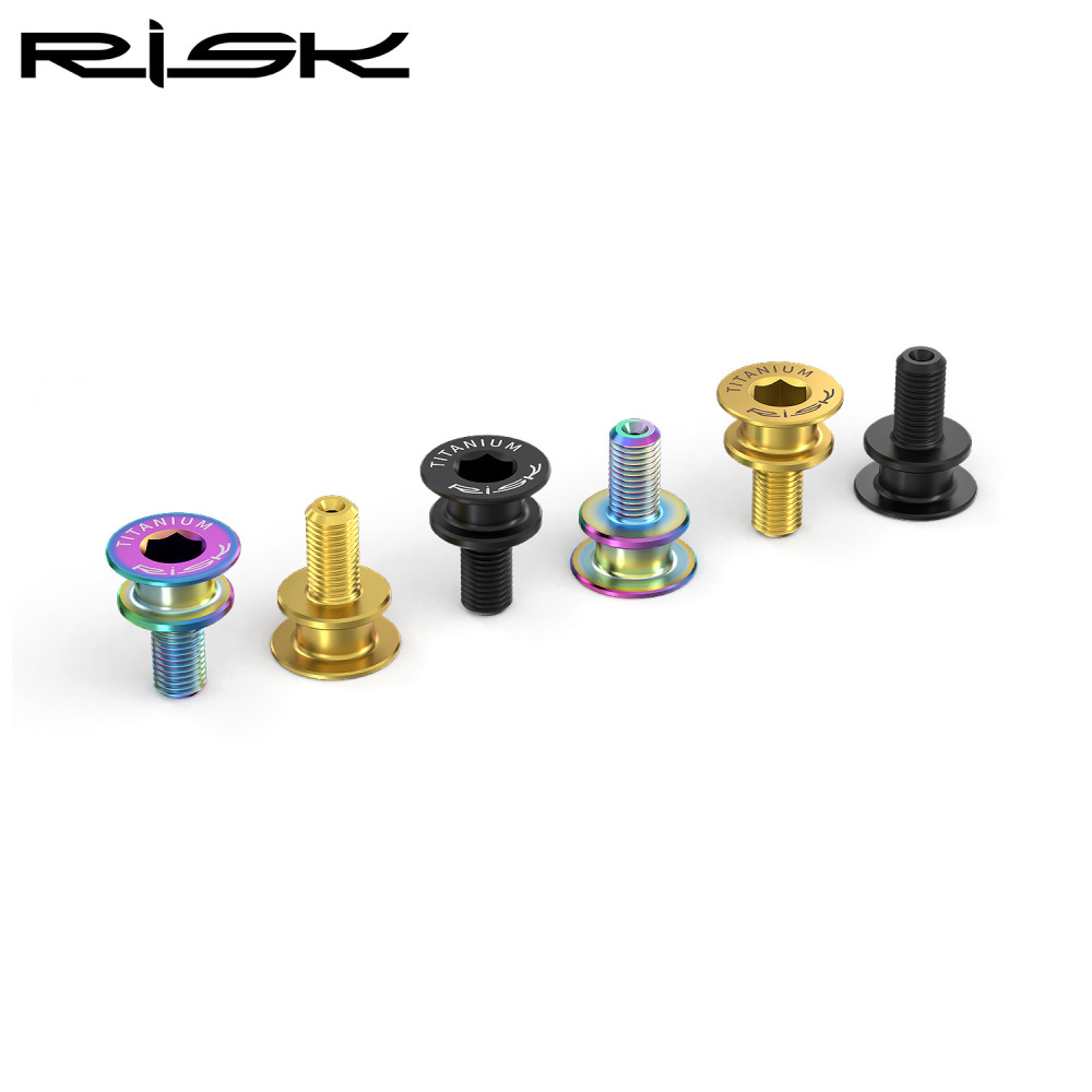 RISK Mountain Bike Titanium Alloy Square Hole M8x15mm Middle Axle Fixing Screw Waterproof Small Cloth 412 Folding Bike