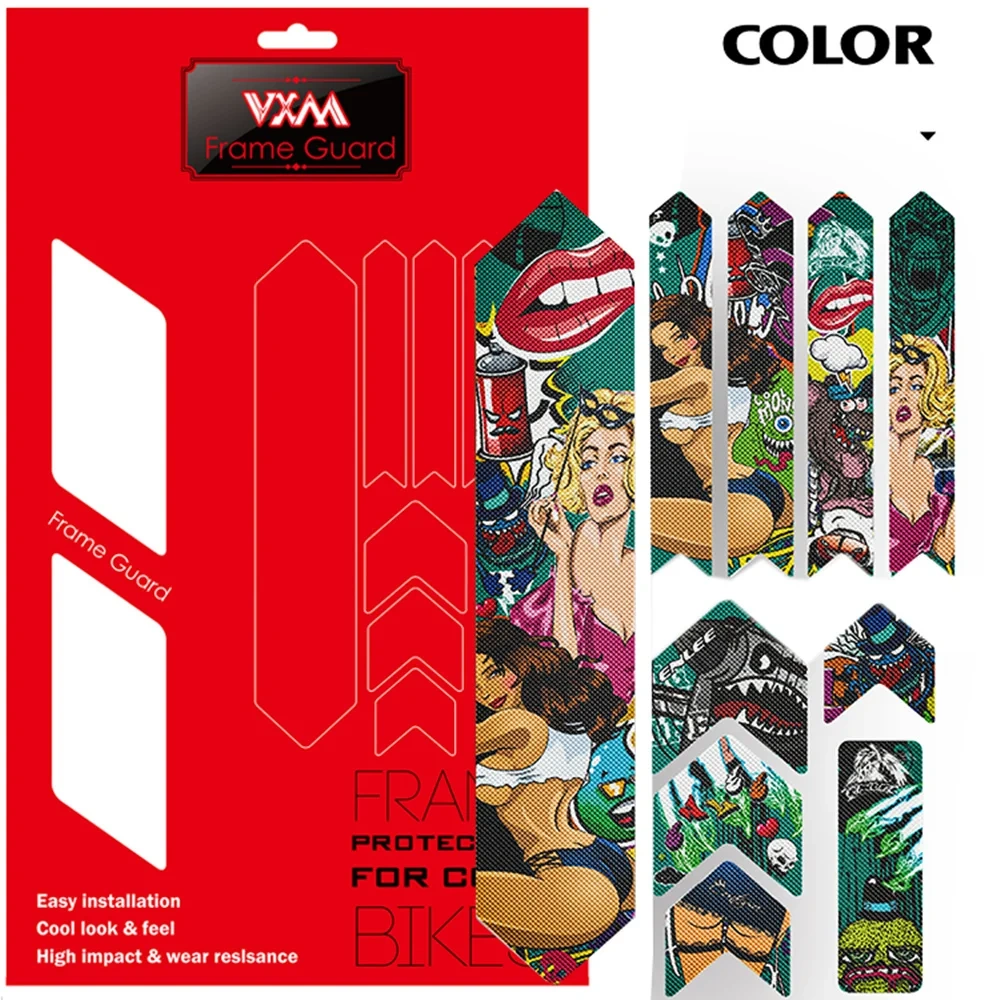 VXM 3D bicycle detachable stickers, road protection, car hood accessories, anti scratch frame protector, anti fall safety NEW