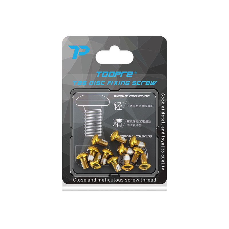 TOOPRE Colorful Mountain Bike Disc Rotor Bolts Bicycle T25 Torx Disc Brake Rotor Fixing Screws
