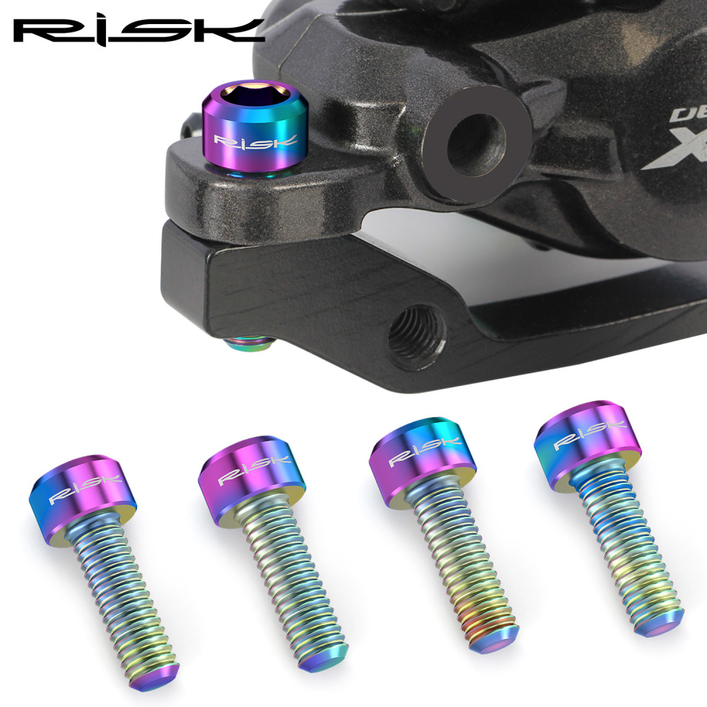 RISK M6x16/18/20 Mountain Bike Disc Brake Caliper Fixing Screws Titanium Alloy Brake Screws
