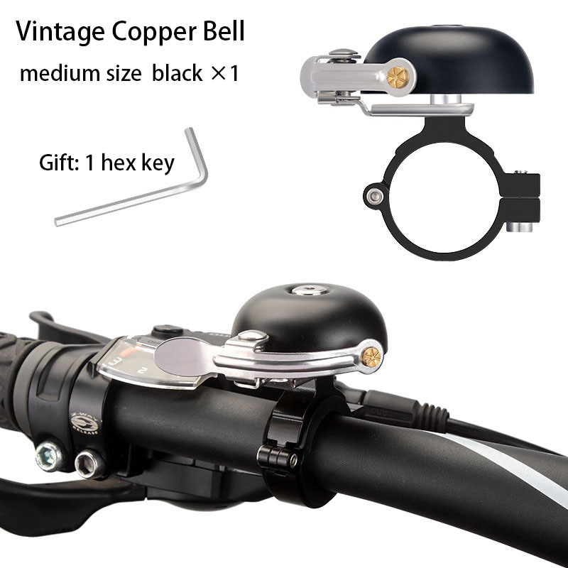 TOOPRE Bicycle Copper Bell Mountain Road Fixed Gear Manual Retro Bell Horn Bike Super Loud Sound Quality