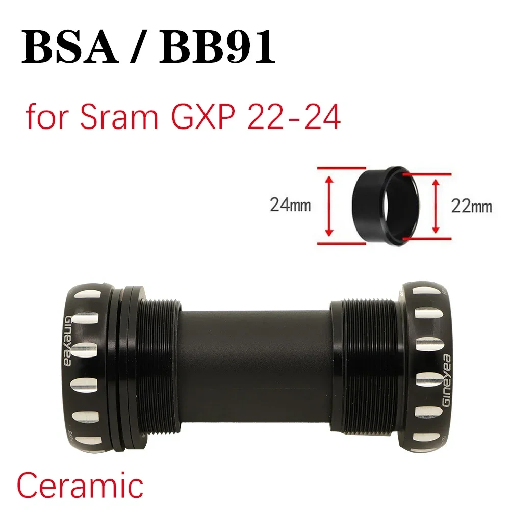 Gineyea Ceramic bottom bracket bb86 bb92 bb91 british BSA threaded 68 for shimano sram 22 24 19 41 mm road bike MTB