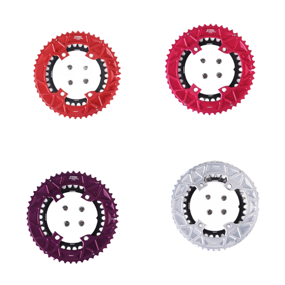 Stone 110bcd Round Double Chainring for Shimano 105 R7100 UT R8100 DA R9200 Di2 Road Bike 58 56 55 54 52 53 52 50 48 46 42 40 39 36 34 32T