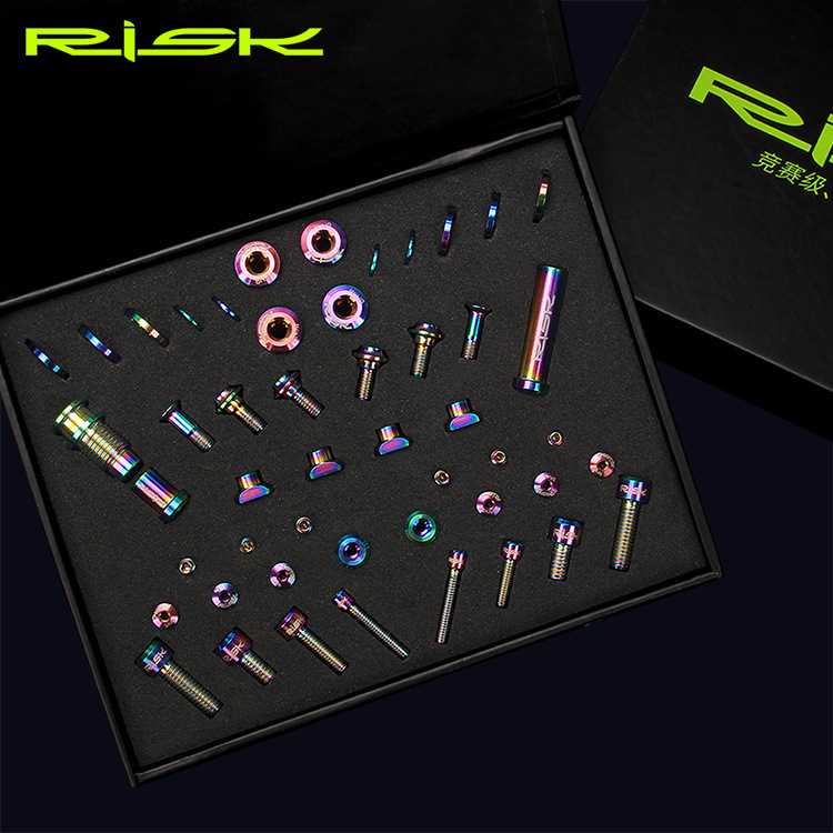 RISK UT R8000 Titanium Screw Kit Road Bike C-Clamp Brake Front Rear Derailleur Screw Set