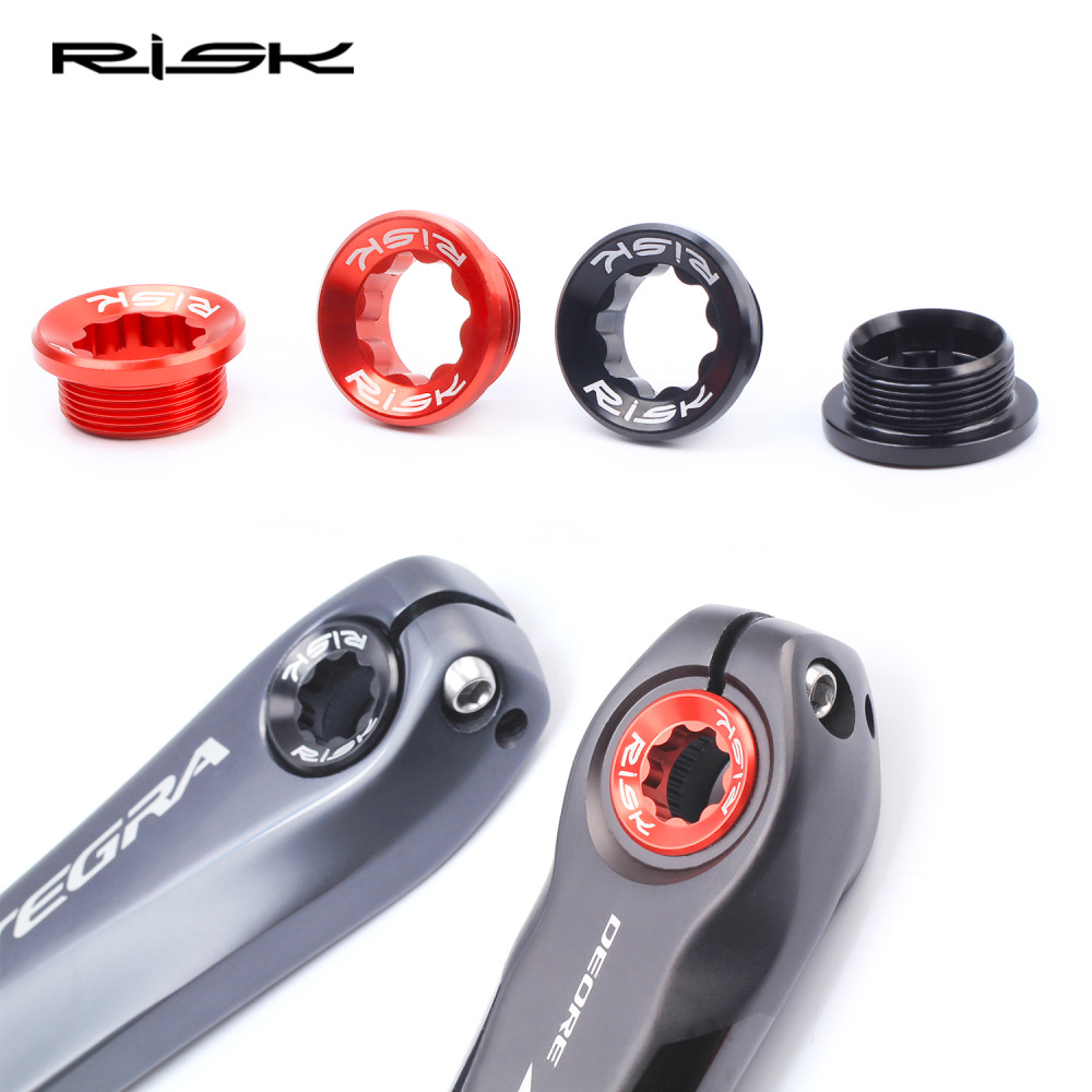 RISK Bicycle Crank Arm Cap Hollow Integrated Chainring for Mountain Bike Aluminum Alloy Crank Screws BB Axle Crank