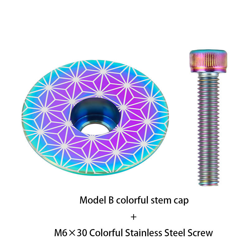TOOPRE Mountain Bike Stem Cap Road Bike Fork Headset Colorful Cap with Screw