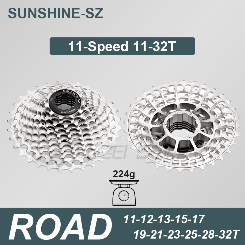 SUNSHINE Road bike cassette flywheel freewheel ultralight 11s 12s uni-body hollow tech 11 12 speed 11v 12v EL Sprocket oilslick