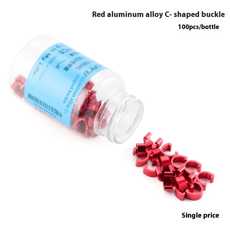 TOOPRE Aluminum Alloy C-Clips for Mountain and Road Bikes, Gear Shift and Brake Cable Housing Clips
