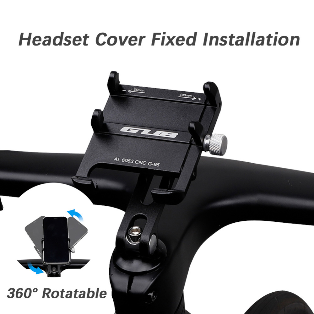 GUB G-95 Rotatable Mountain Bike Steering Head Tube Stem Mount Mobile Phone Holder MTB Road Fork Cellphone Clip Stand