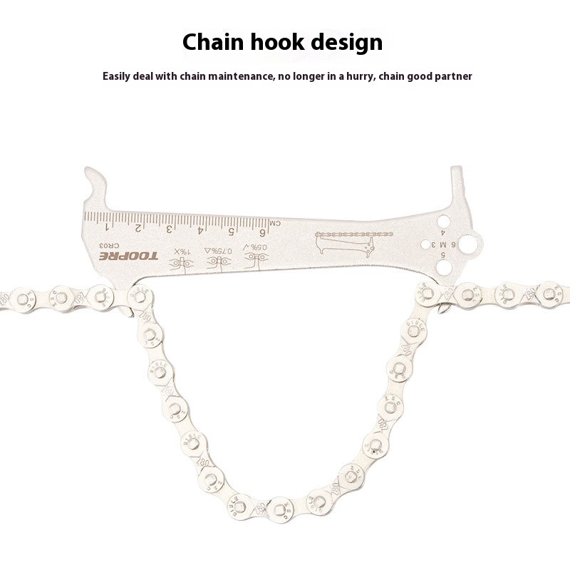 TOOPRE 3-in-1 Chain Wear Measurement Tool for Mountain and Road Bikes - Chain Gauge Wear Measurement Tool and Caliper