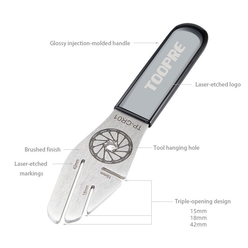 TOOPRE Bicycle Disc Brake Rotor Maintenance Tool, Anti-Rub Rotor Gap Adjustment Deformation Correction Brake Rotor Truing Wrench