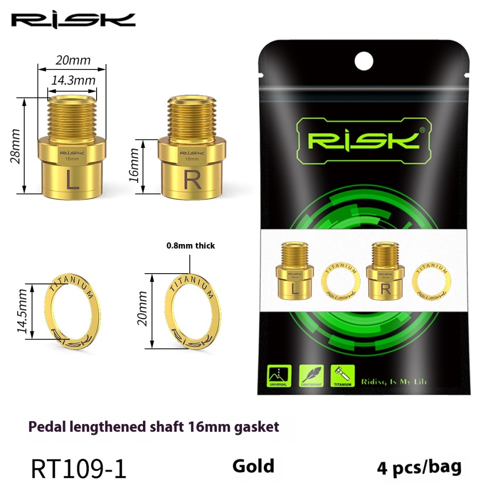 RISK Mountain Road Bike Pedal Extended Axle Core Lock Pedal Extender Axle Conversion Pedal Extension