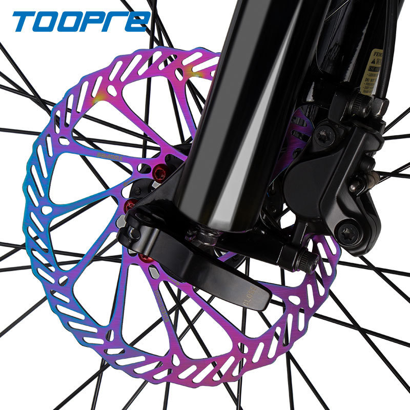 TOOPRE Bicycle Disc Rotor 160/180 Colorful Mountain Bike Disc Color Hollow Ultra-Light Six-Bolt Brake Rotor