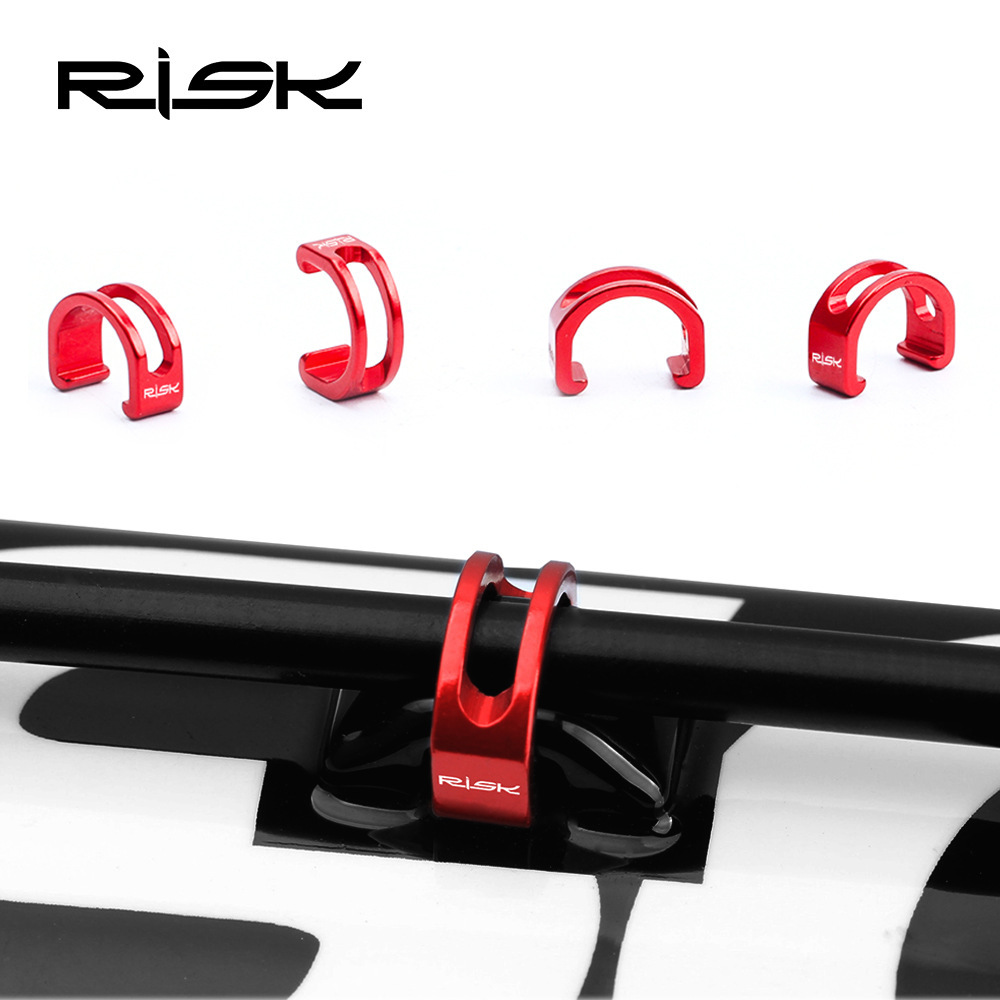 RISK Cable Clips for Oil Tubes Aluminum Alloy Overline Clips U-shaped Fixing Clips for Mountain Bike Derailleur Brakes