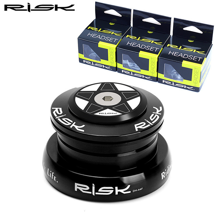 RISK 4mm Straight Tapered Tube Headset Bearing 1.5 Tapered Fork Crown Race Adapter Press-Fit Headset DH-44F