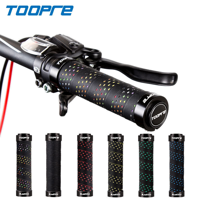 TOOPRE Bicycle Grips Anti-Slip Lock-On Handlebar Grips for Mountain Bikes  PU Handlebar Grip Accessories
