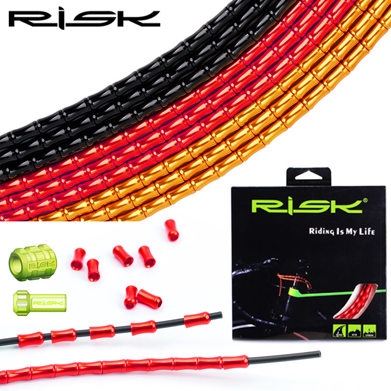 RISK Bicycle Aluminum Alloy Cable Housing Set Bamboo Segment Design for Mountain and Road Bike Shift and Brake Cables